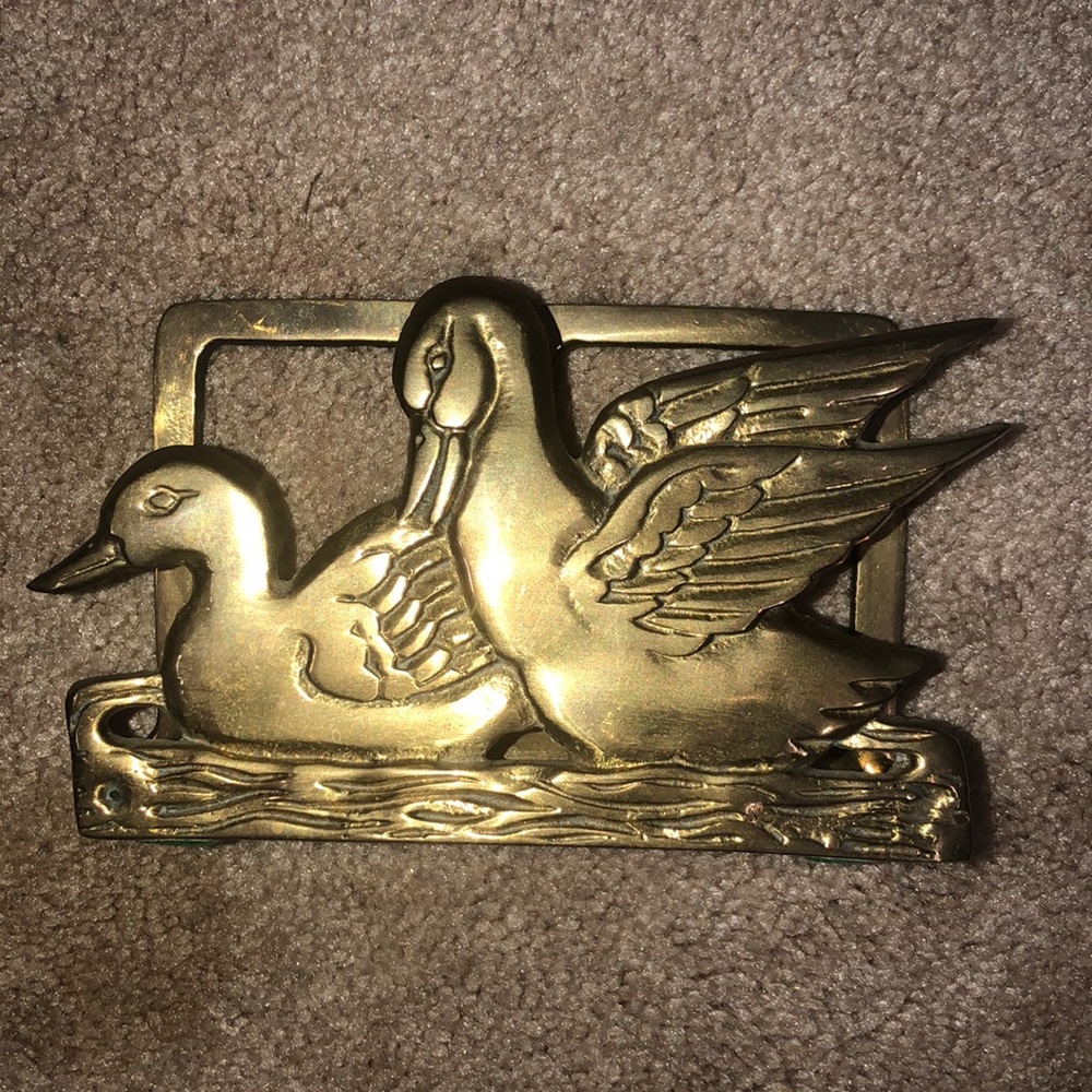 Vintage Solid Brass Napkin or Letter Holder